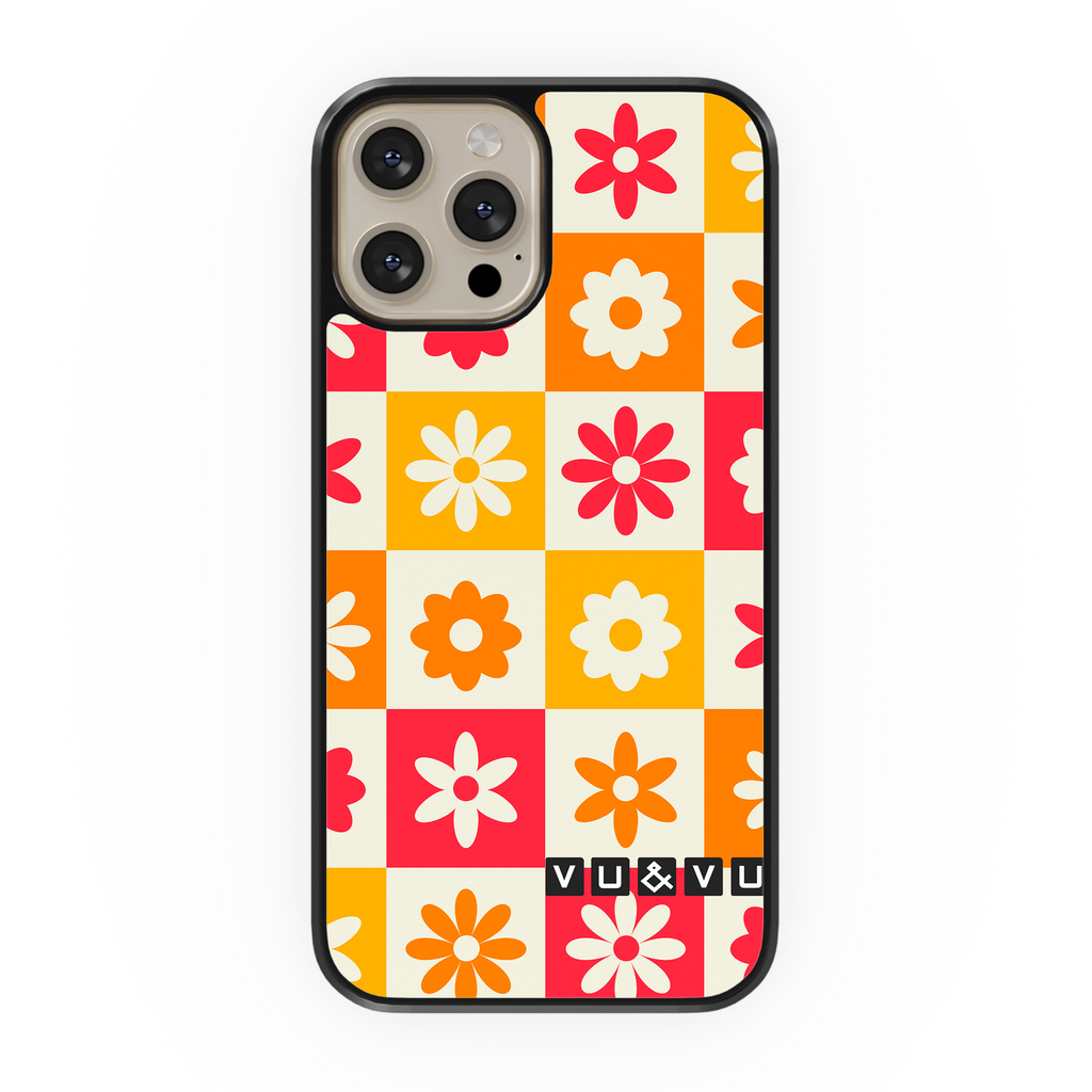 Colorful Checkered Retro Flowers by Yasmine Patterns · [Collection] Case | Protective Phone Cases & Covers