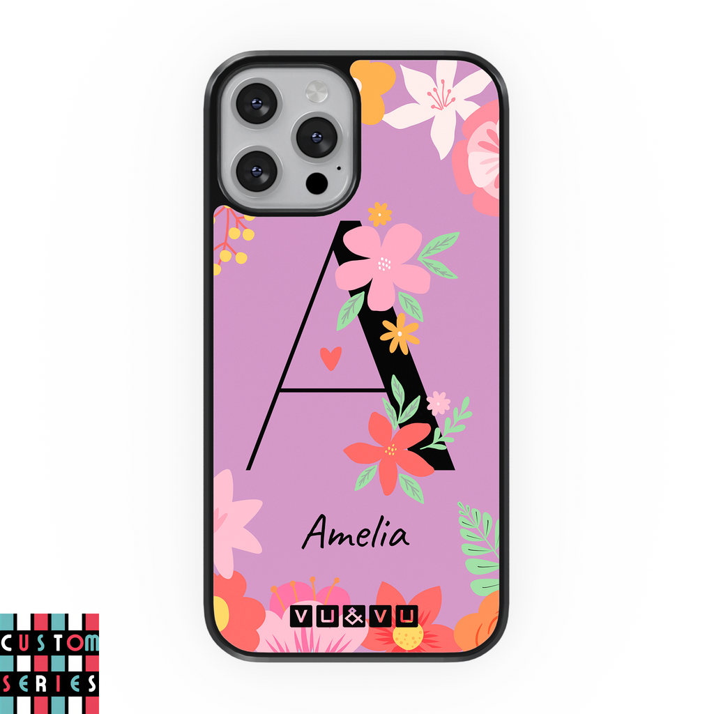 Flowers Initial & Name • Custom Case - Protective Cover