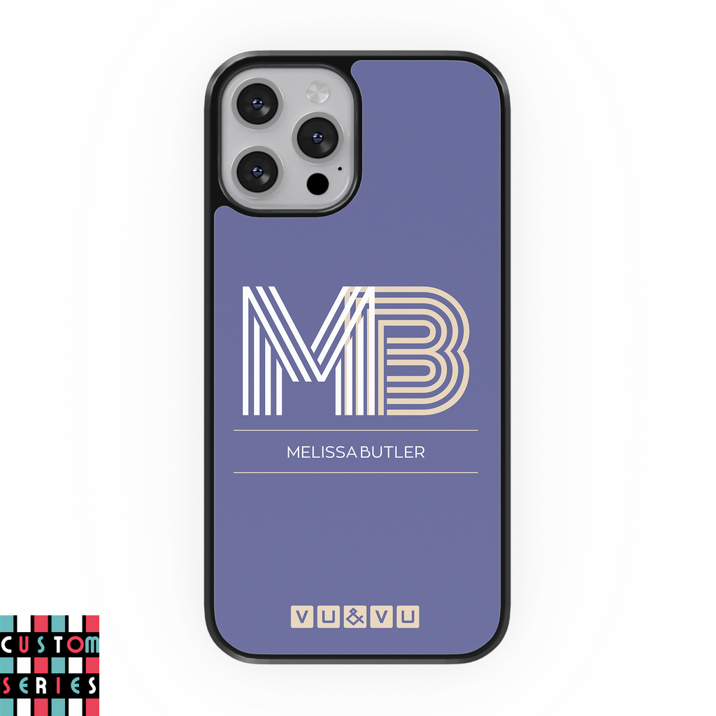 Linear Initials & Name • Custom Case - Protective Cover