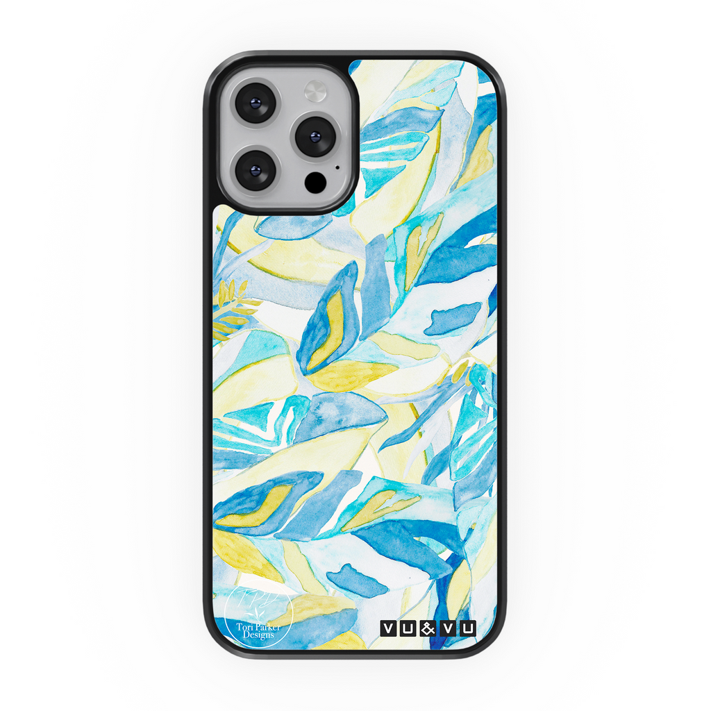 Tropical Leaves Blue Watercolor by Tori Parker Designs · [Collection] Case | Protective Phone Cases & Covers