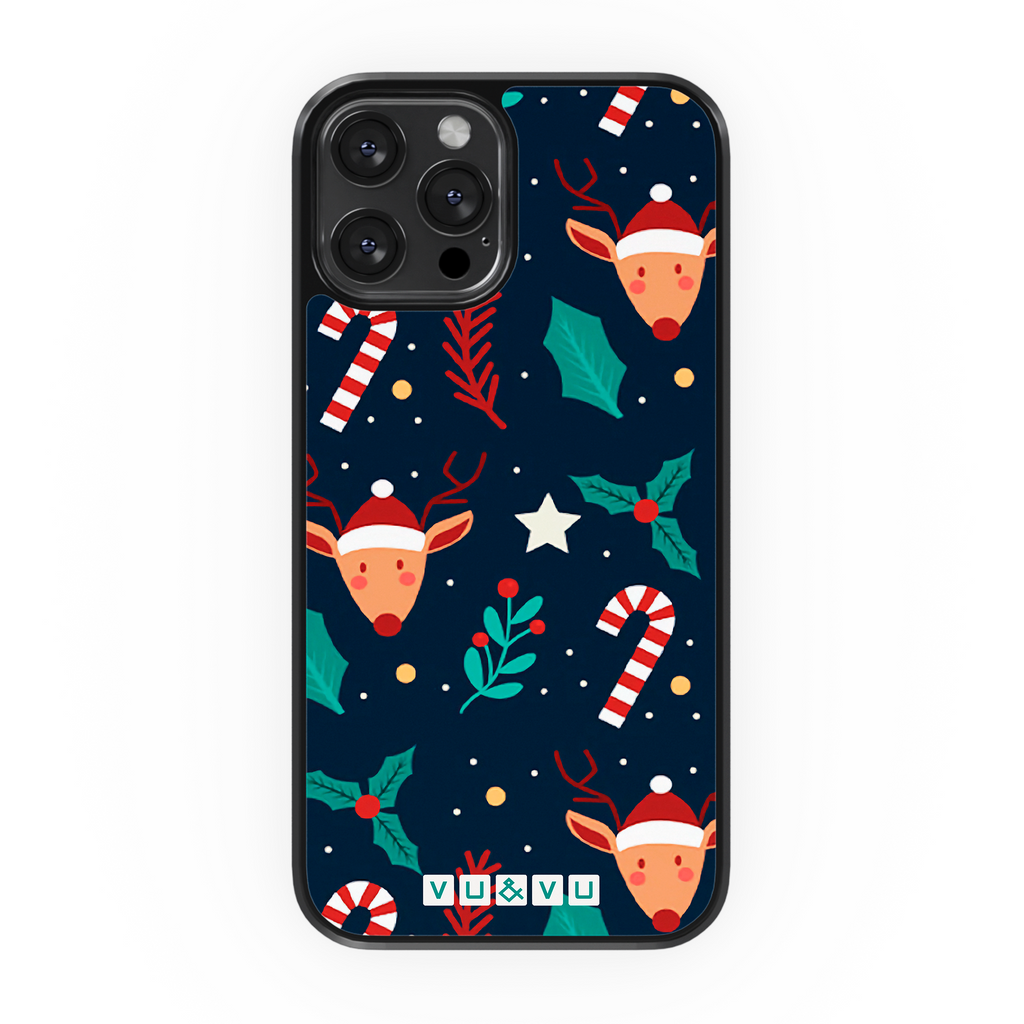 Christmas Reindeer & Cane • Phone Case - Protective Cover