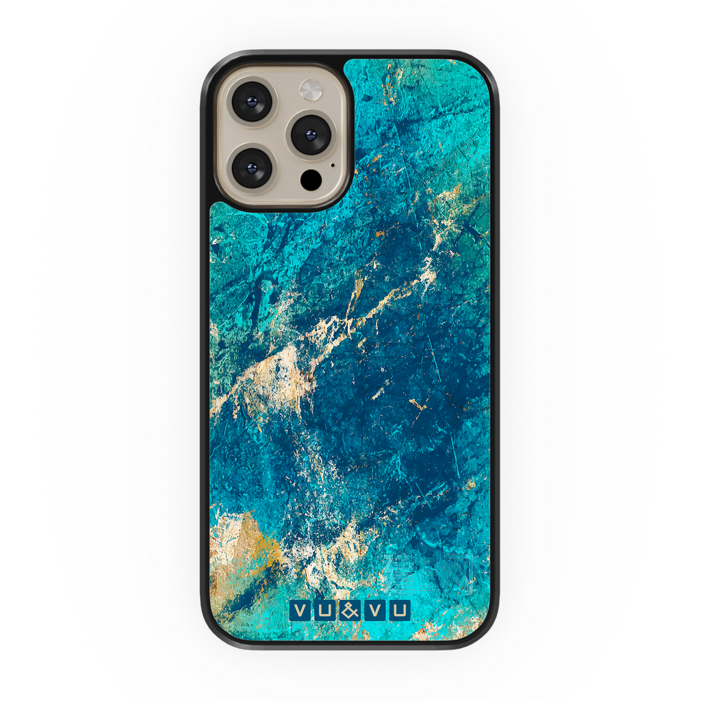 Golden & Blue Marble • Phone Case - Protective Cover