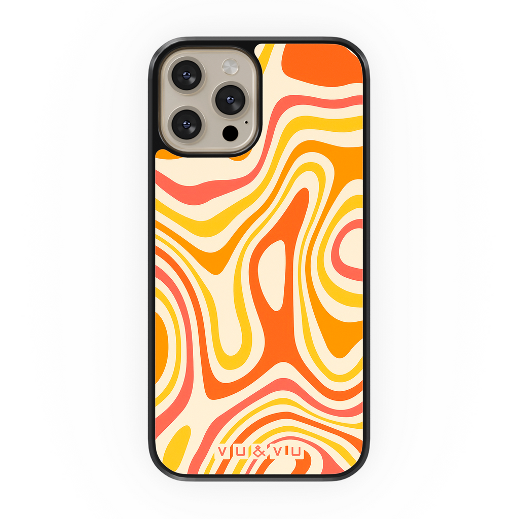 Orange & Yellow Retro Lines • Phone Case - Protective Cover